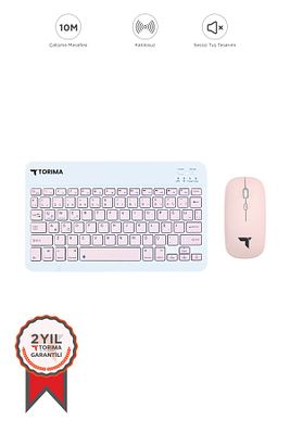 Pembe Tmk-04 Bluetooth Kablosuz Klavye Ve Mouse Seti ürün fotoğrafı