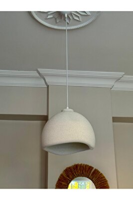 Tekli Sarkıt Avize Bohem Rustik Beton Görünüm E27 Modern Avize (E27 Ampul Dahildir.) ürün fotoğrafı