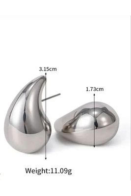 italyan  gözyaşı damla modeli PVD kaplaması Ağırlığı 4.40gram (3.7cm/31mm) küpe001 ürün fotoğrafı