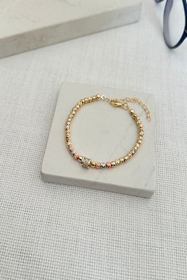 Dorika Işıltısı Taş Detay Bileklik 14k Altın Rengi Bileklik ürün fotoğrafı