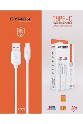 C109 Type-c Girişli 18w 3.0a Hızlı Şarj Ve Data Kablosu ürün fotoğrafı