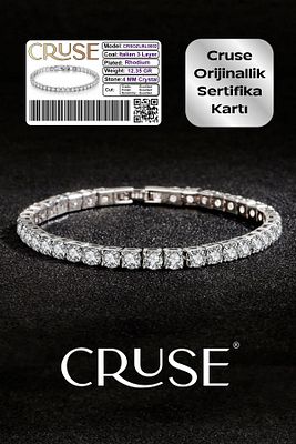 925 Ayar Gümüş Crystal Taşlı Su Yolu Bileklik Özel Seri Sertifikalı ürün fotoğrafı