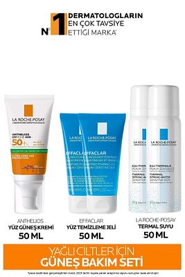 Yağlı Ciltler İçin Cilt Bakım Seti: Anthelios Yüz Güneş Kremi&Effaclar Yüz Yıkama Jelx2& Termal Sux2 ürün fotoğrafı