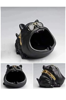 Bulldog Figürlü Dekoratif Kültablası Biblo Masaüstü Ev Ofis Dekorasyon Küllük Organizer ürün fotoğrafı