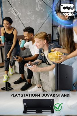 Playstation 4 Duvar Standı Yerden Tasarruf Rahat Hava Akışı Gaming Aksesuar Konsol Tutacağı ürün fotoğrafı