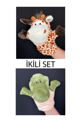 El Kuklası Timsah ve Zürafa Arkadaşlar İkili Set El Kuklası ürün fotoğrafı