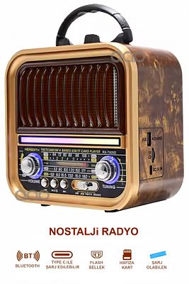 Nostalji Radyo Bluetooth Hoparlör Rgb Işıklı Yüksek Ses Gücü Led Işıklı Çift Hoparlör 10 WATT ürün fotoğrafı
