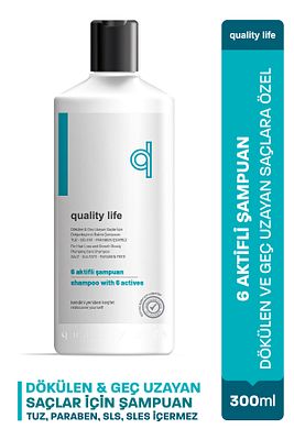 QL 6 Aktifli Saç Dökülmesi Karşıtı Şampuan Hızlı Saç Uzatan Tuzsuz Sülfatsız  Biotin Keratin Uzatma ürün fotoğrafı
