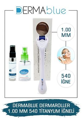 Dermaroller Titanyum 540 Iğne 1.00mm Orijinal Derma Roller Dezenfektan Hediyeli ürün fotoğrafı
