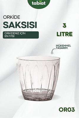 - Orkide Saksısı - Şeffaf Saksı - 3 Lt ürün fotoğrafı