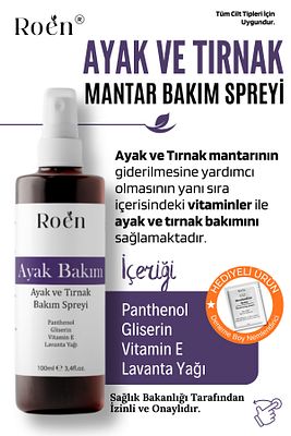 Ayak Ve Tırnak Mantarı, Kötü Koku ve Mantar Bakım Spreyi Panthenol Ve Vitamin Destekli 100 ml ürün fotoğrafı
