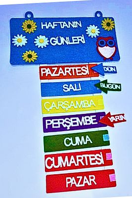 Cırt Cırtlı Haftanın Günleri Okul Öncesi Panosu Etkinlik Keçe Günler Panosu ürün fotoğrafı