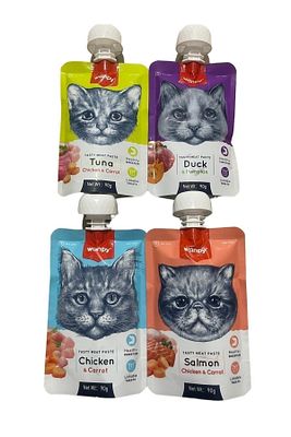 Tasty Meat Paste Taze Sıvı Kedi Ödül Maması Kedi Ödül Maması 4x90gr ürün fotoğrafı