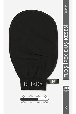 80 Factor Siyah Banyo Duş Kesesi Peeling Eldiveni %100 Floş Ipek Premium Unisex ürün fotoğrafı
