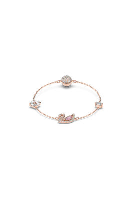 Swan Bileklik, Kuğu, Pembe, Pembe altın rengi kaplama ürün fotoğrafı