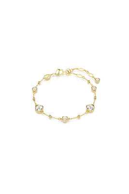 Imber Bileklik, Yuvarlak kesim, Serpiştirilmiş tasarım, Beyaz, Altın rengi kaplama ürün fotoğrafı