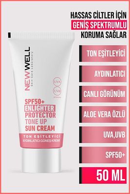 Ton Eşitleyici yüksek Koruma Etkili Spf50+ Aydınlatıcı Pembe Yüz Güneş Kremi 50 Ml ürün fotoğrafı