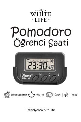 Pomodoro Öğrenci Saati - Kronometreli Ders Çalışma Saati - Dijital Masa Saati ürün fotoğrafı