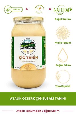 Doğal Biofresh Organics Atalık Özberk Çiğ Susam Tahini 1 Kg, Glütensiz, Koruyucusuz, Tam Kepekli ürün fotoğrafı