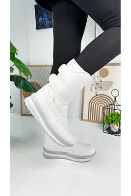 Günlük Unisex Yetişkin Çocuk Beyaz Kar Botu Içi Kürklü Cırt Cırtlı Kaymaz Taban Ayakkabı 802 ürün fotoğrafı