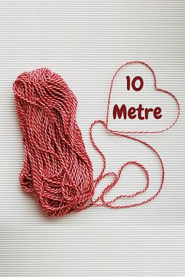 Beyaz Kırmızı İki Renkli Marteniçka- Paket İpi (2-3mm-200g ) 10 Mt ürün fotoğrafı