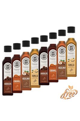 Şekersiz (SUGAR FREE) 8'li Kokteyl, Pasta Ve Kahve Şurubu Yüksek Aromalı Kalorisiz Formül (8X60ML) ürün fotoğrafı