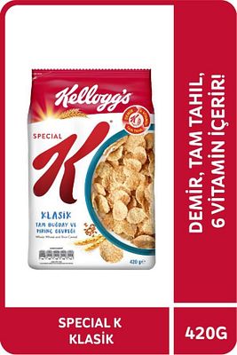 Special K Klasik Kahvaltılık Tam Buğday Ve Pirinç Gevreği 420 Gr,tam Tahıllı,lif Kaynağı ürün fotoğrafı