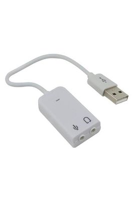 Usb Kablolu 7.1 Destekli Beyaz Ses Kartı ürün fotoğrafı