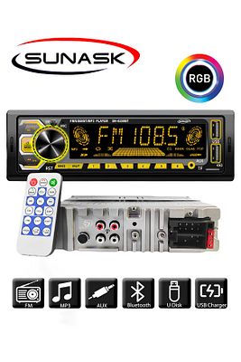 Sn-4250bt Çift Usb Araba Oto Teyp Radyo Bluetooth Usb Sd Aux Rgb Tuş Işığı 4x75 Watt ürün fotoğrafı