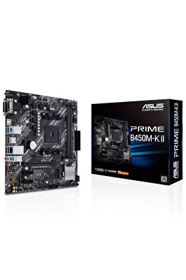 PRIME B450M-K II B450 DDR4 Vga GLan mATX DVI HDMI USB3.2 M.2 AM4 AMD Anakart ürün fotoğrafı