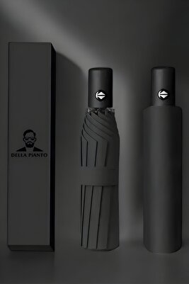 Fiber Telli Rüzgara Dayanıklı Tam Otomatik Siyah Şemsiye ürün fotoğrafı