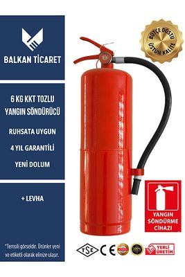 6 Kg Tozlu Etiketli Ve Ruhsata Uygun Yangın Söndürücü Levha - Net Uyarı Ve Koruma Çözümü ürün fotoğrafı
