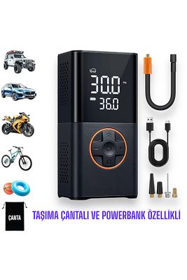 Yeni 3600 mAh Şarjlı Hava Pompası Araç Lastik, Bisiklet, Top Şişirme Oto Hava Kompresörü ürün fotoğrafı