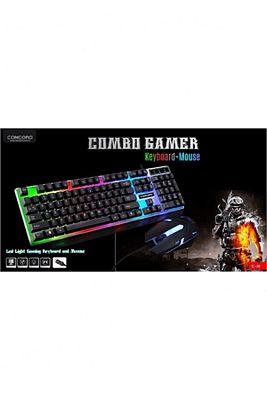 Qpart Gm-14 Kablolu Led Işıklı Oyuncu Klavye & Mouse Seti Klavyemause ürün fotoğrafı