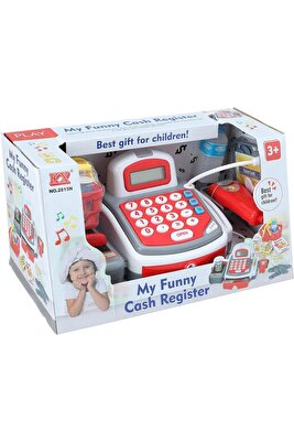 Market Kasa Seti Mikrofonlu Oyuncak Cash Register Yazar Kasa Oyuncak Market Kasası ürün fotoğrafı