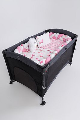 Örgülü Park Beşik Uyku Seti Pembe 70x110, 70x120, 70x130, 60x120 ürün fotoğrafı