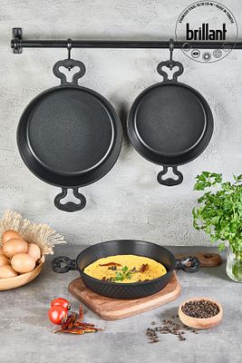 Lüks 3 Parça Döküm Tava Sahan Seti 18/20/22 Cm Sinistra Yanmaz Yapışmaz Granit Sahan Seti ürün fotoğrafı