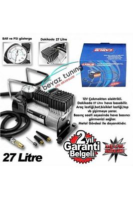 Metal Görünümlü Hava Kompresörü 12 Volt ürün fotoğrafı