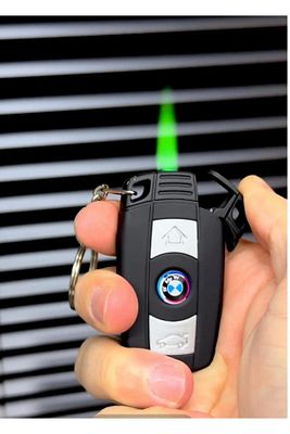 Bmw Logolu Araba Kumandası Figürlü Işıklı Kırmızı Alevli Turbo Çakmak Anahtarlık ürün fotoğrafı