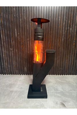 Camlı Roket Tipi Mini Pelet Soba ürün fotoğrafı