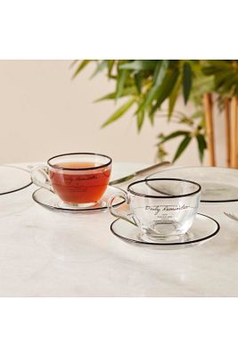 Daily Reminder 2'li Çay Fincan Seti Siyah (240 CC) ürün fotoğrafı