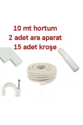 Topalak Boya Hırdavat Klima Su Tahliye Hortumu 10 Metre 2 Ek Parça 15 Adet Kroşe ürün fotoğrafı