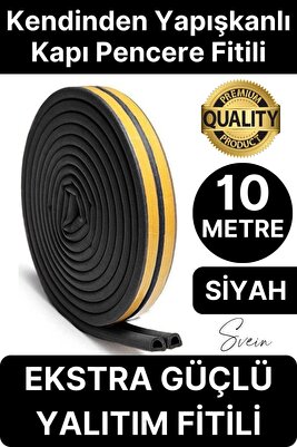 Premium Kapı Pencere Soğuk Toz Geçirmez İzolasyon Fitili Kendinden Yapışkanlı Isı Yalıtım 2x5=10 mt ürün fotoğrafı
