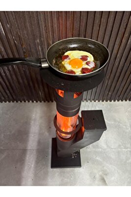 Camlı Roket Tipi Mini Pelet Soba ürün fotoğrafı