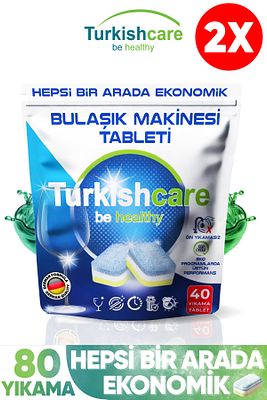 2 Paket Premium Ekonomik Bulaşık Deterjanı 80 Tablet ürün fotoğrafı