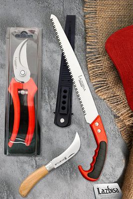 Lz-k18 Budama Makası Budama Testeresi Ve Aşı Çakısı 3 Lü Set ürün fotoğrafı