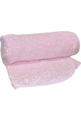 Embos Peluş Bebek Battaniyesi 100 X 120 Pembe ürün fotoğrafı