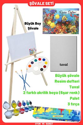 Şövale Resim Boyama Başlangıç Seti - (şövalye), Tuval, Tual Seti ürün fotoğrafı