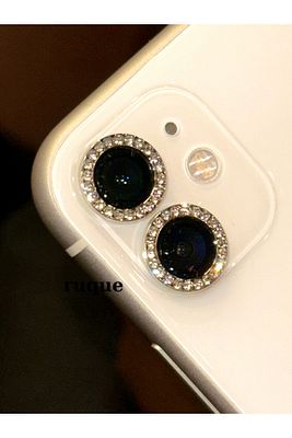 İphone 11/12/12mini Taşlı 2adet Silver Renkli Taşlı Kamera Lens Koruyucu Ve Camı Koruyucu ürün fotoğrafı