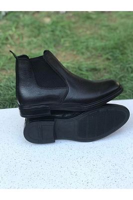 Erkek Siyah Hakiki Deri Günlük Bot ürün fotoğrafı